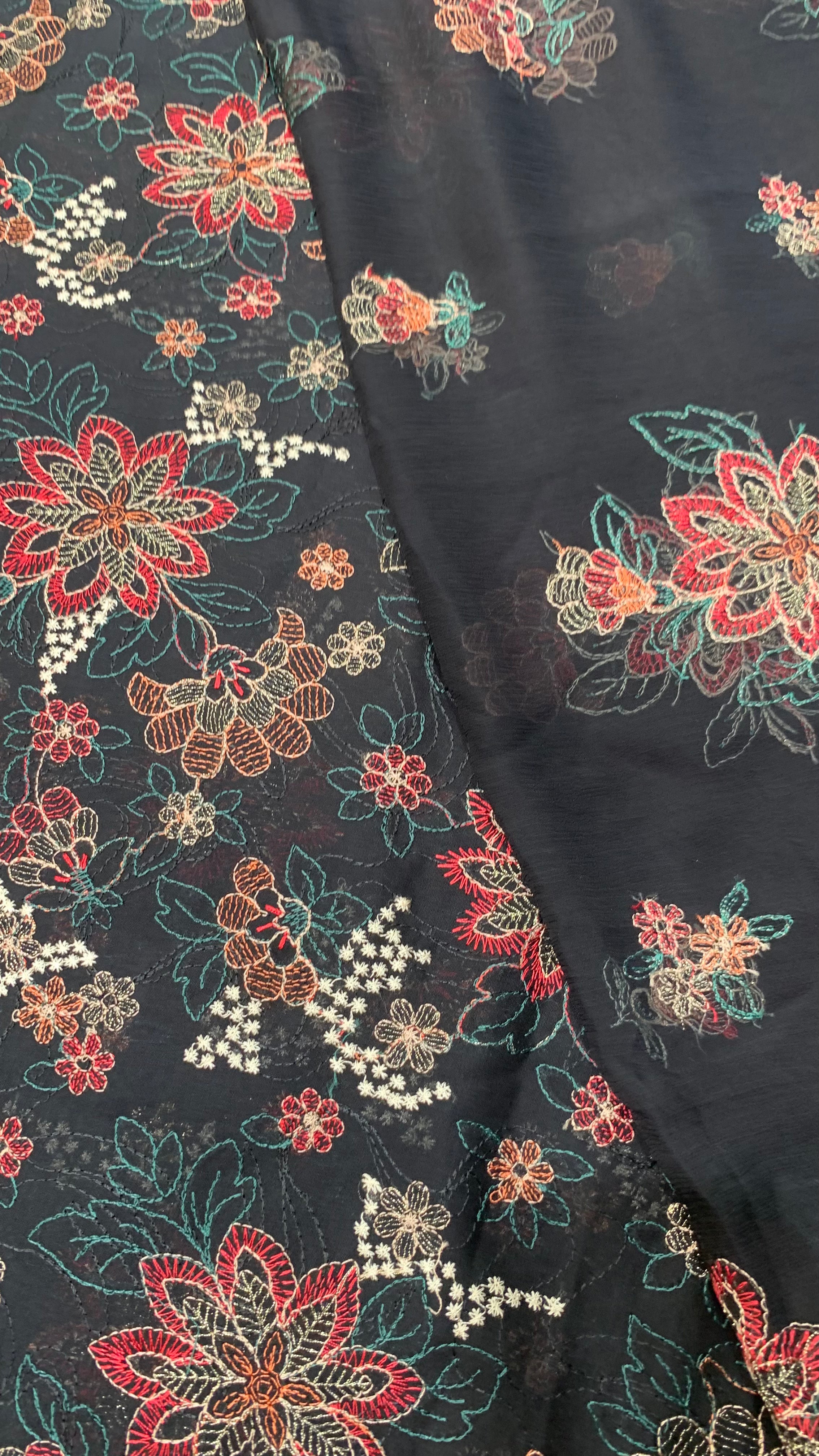 SWISS LAWN MULTI FLOWERS WORK